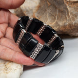 Black Opium / Men's Bracelet Men's Beaded Black Onyx Stone Jewelry Artisan Boho Men