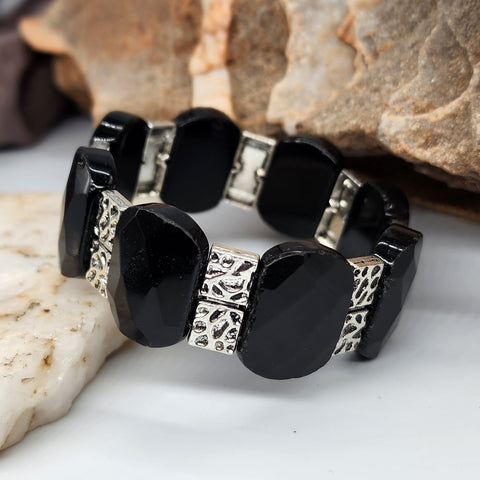The Hunter / Men's Bracelet Men Beaded Black Onyx Stone Artisan Mens Boho Men's Jewelry