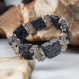 Myth / Men's Bracelet Size 9 Men Beaded Obsidian Stone Mens Boho Artisan Men's Jewelry