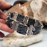 Myth / Men's Bracelet Size 9 Men Beaded Obsidian Stone Mens Boho Artisan Men's Jewelry