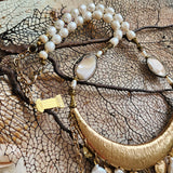 MER QUEEN / Designer Jewelry Large Ocean Big Shell Gold Necklace Mother Of Pearl Necklace Baroque Pearl Gift For Mernade