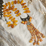 Sun-Drenched / Designer Jewelry Raw Amber Nuggets Stone Pendant Hypoallergenic Jewelry Necklace Natural Amber Gift for Momen