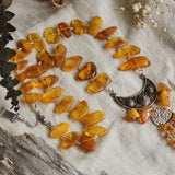 Sun-Drenched / Designer Jewelry Raw Amber Nuggets Stone Pendant Hypoallergenic Jewelry Necklace Natural Amber Gift for Momen