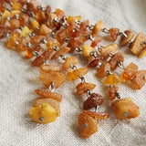 Sun-Drenched / Designer Jewelry Raw Amber Nuggets Stone Pendant Hypoallergenic Jewelry Necklace Natural Amber Gift for Momen
