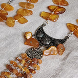Sun-Drenched / Designer Jewelry Raw Amber Nuggets Stone Pendant Hypoallergenic Jewelry Necklace Natural Amber Gift for Momen