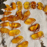 Sun-Drenched / Designer Jewelry Raw Amber Nuggets Stone Pendant Hypoallergenic Jewelry Necklace Natural Amber Gift for Momen