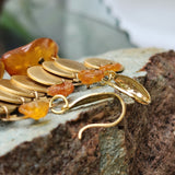 The Magic Of Wealth / Designer Jewelry Raw Amber Stone Earrings Hypoallergenic Jewelry Natural Amber Gift for Momen