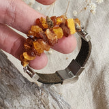 Belemnite / 6 / Designer Jewelry Raw Amber Stone Hypoallergenic Bracelet with Natural Amber Gift for Momen