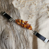 Belemnite / 6 / Designer Jewelry Raw Amber Stone Hypoallergenic Bracelet with Natural Amber Gift for Momen