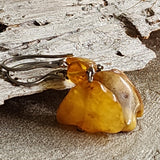 Cinnamon / Designer Jewelry Raw Amber Stone Artisan Earrings Hypoallergenic Jewelry with Natural Amber Gift for Momen