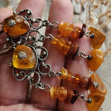 Grand Splendor / Designer Jewelry Raw Amber Stone Earrings Hypoallergenic Artisan Earrings with Natural Amber Gift for Momen