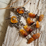 Grand Splendor / Designer Jewelry Raw Amber Stone Earrings Hypoallergenic Artisan Earrings with Natural Amber Gift for Momen