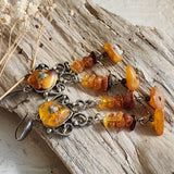 Grand Splendor / Designer Jewelry Raw Amber Stone Earrings Hypoallergenic Artisan Earrings with Natural Amber Gift for Momen