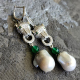 Honeymoon / Silver Designer Earrings Natural Baroque Pearls Stone Hypoallergenic Jewelry Most Popular Jewelry Gift For Women