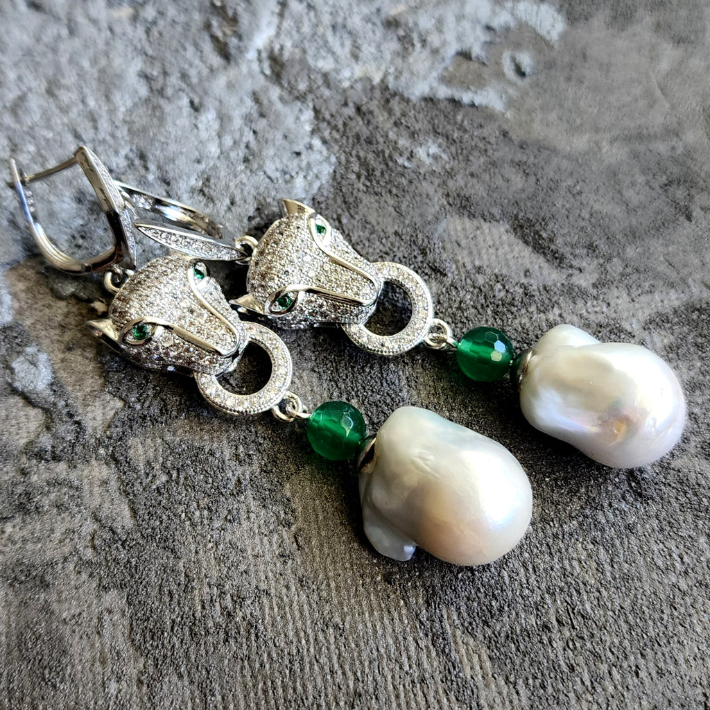 Honeymoon / Silver Designer Earrings Natural Baroque Pearls Stone Hypoallergenic Jewelry Most Popular Jewelry Gift For Women