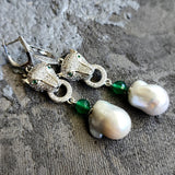 Honeymoon / Silver Designer Earrings Natural Baroque Pearls Stone Hypoallergenic Jewelry Most Popular Jewelry Gift For Women
