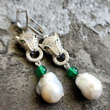 Honeymoon / Silver Designer Earrings Natural Baroque Pearls Stone Hypoallergenic Jewelry Most Popular Jewelry Gift For Women