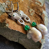 Honeymoon / Silver Designer Earrings Natural Baroque Pearls Stone Hypoallergenic Jewelry Most Popular Jewelry Gift For Women
