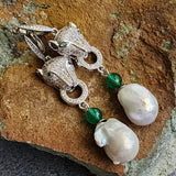 Honeymoon / Silver Designer Earrings Natural Baroque Pearls Stone Hypoallergenic Jewelry Most Popular Jewelry Gift For Women