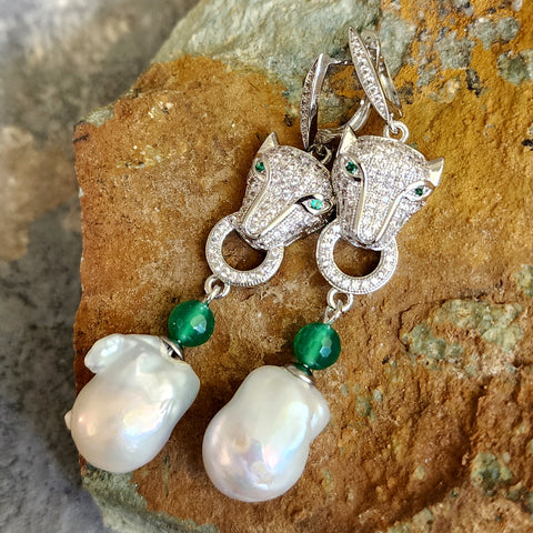 Honeymoon / Silver Designer Earrings Natural Baroque Pearls Stone Hypoallergenic Jewelry Most Popular Jewelry Gift For Women