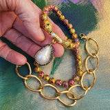 Napoleon and Josephine / Designer Jewelry Gold Bracelet Natural Pearl Hypoallergenic Unuque Jewelry Popular Jewelry Gift For Women