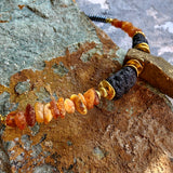 Pumapunku / Mens Gemstone Amber Jewelry Tsoukalos Ancient Aliens Boho Amber Necklace