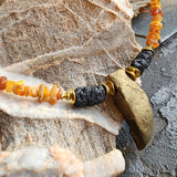 Pumapunku / Mens Gemstone Amber Jewelry Tsoukalos Ancient Aliens Boho Amber Necklace