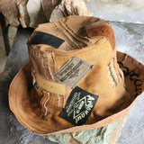 PEACEMAKER / Designer Hat Ripped Patchwork Floppy Top Hat Upcycled Recycled Eco-sustainable