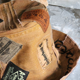 PEACEMAKER / Designer Hat Ripped Patchwork Floppy Top Hat Upcycled Recycled Eco-sustainable