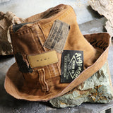 PEACEMAKER / Designer Hat Ripped Patchwork Floppy Top Hat Upcycled Recycled Eco-sustainable