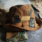 PEACEMAKER / Designer Hat Ripped Patchwork Floppy Top Hat Upcycled Recycled Eco-sustainable