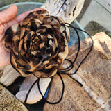 Leppard Rose / Big black Silk Rose flower Choker Necklace Floral Choker Necklace Black Rose Choker Women's Vintage Rose Cchoker