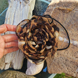 Leppard Rose / Big black Silk Rose flower Choker Necklace Floral Choker Necklace Black Rose Choker Women's Vintage Rose Cchoker