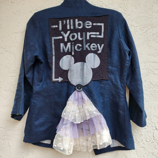 Bluebell Mickey / Designer Jacket Vintage Linen Jacket Up Boho Shabby Chic Jacket Repaired Boro Upcycled Jacket