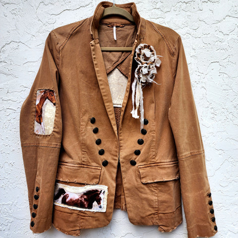 English Riding Rocking Suit / Vintage Designer Jacket Vintage Jacket Up Boho Shabby Chic Jacket Repaired Boro Upcycled Jacket Jacket