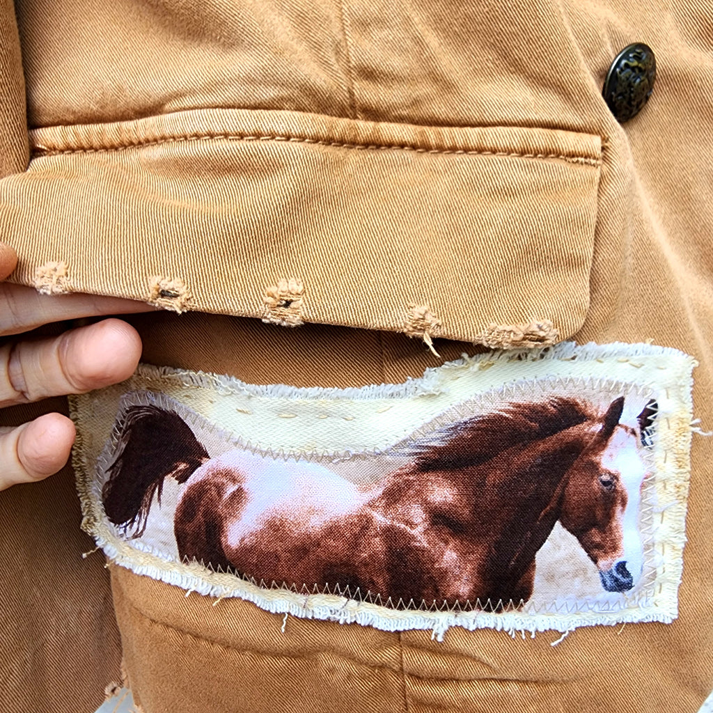 English Riding Rocking Suit / Vintage Designer Jacket Vintage Jacket Up Boho Shabby Chic Jacket Repaired Boro Upcycled Jacket Jacket