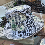 WONKA SHOWTIME New York / Bohemian Shabby Chic Top Hat Upcycled Denim Distressed Boro Dyed Acid-washed