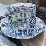 WONKA SHOWTIME New York / Bohemian Shabby Chic Top Hat Upcycled Denim Distressed Boro Dyed Acid-washed