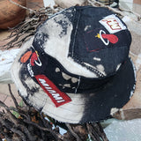 MIAMI HEAT / Bohemian Shabby Chic Buckle Hat Upcycled Denim Distressed Boro Dyed Acid-washed