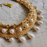 Nested Pearls / Designer Jewelry Gold Necklace Natural Pearls Hypoallergenic Jewelry Most Popular Jewelry Gift For Women