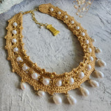Nested Pearls / Designer Jewelry Gold Necklace Natural Pearls Hypoallergenic Jewelry Most Popular Jewelry Gift For Women