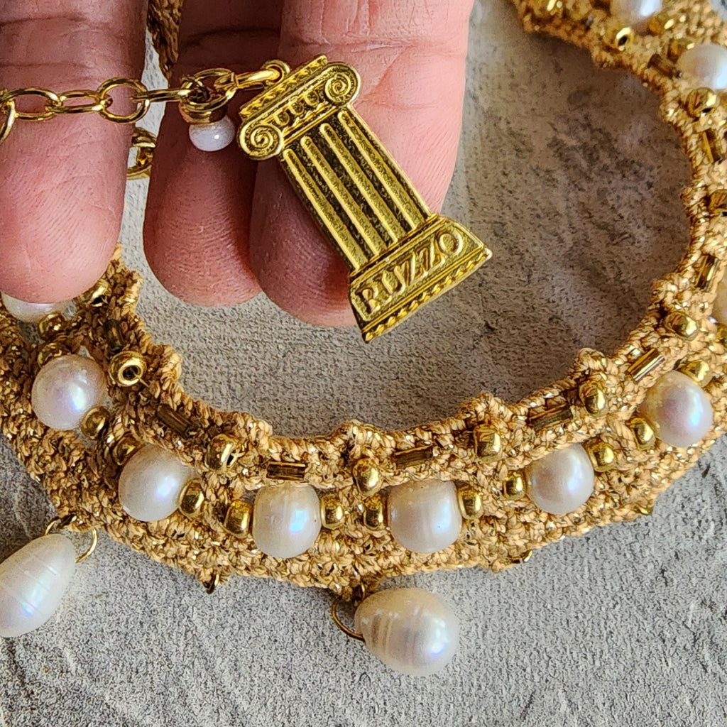 Nested Pearls / Designer Jewelry Gold Necklace Natural Pearls Hypoallergenic Jewelry Most Popular Jewelry Gift For Women