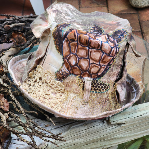 Turtle Beach / Patchwork Hunter Bucket Hat Floral Hemingway Top Hat Quilt Patchwork Top Hat Vintage Cotton Hat