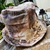 Turtle Beach / Patchwork Hunter Bucket Hat Floral Hemingway Top Hat Quilt Patchwork Top Hat Vintage Cotton Hat