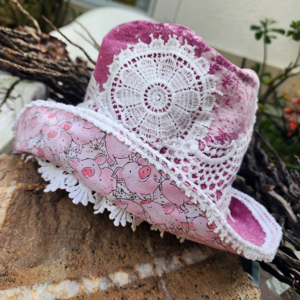 London Lace/ Concept Clothing Avngard Fashion Boro Techniques Hand-stitched Patchwork New Boho Top Hat Streetwear
