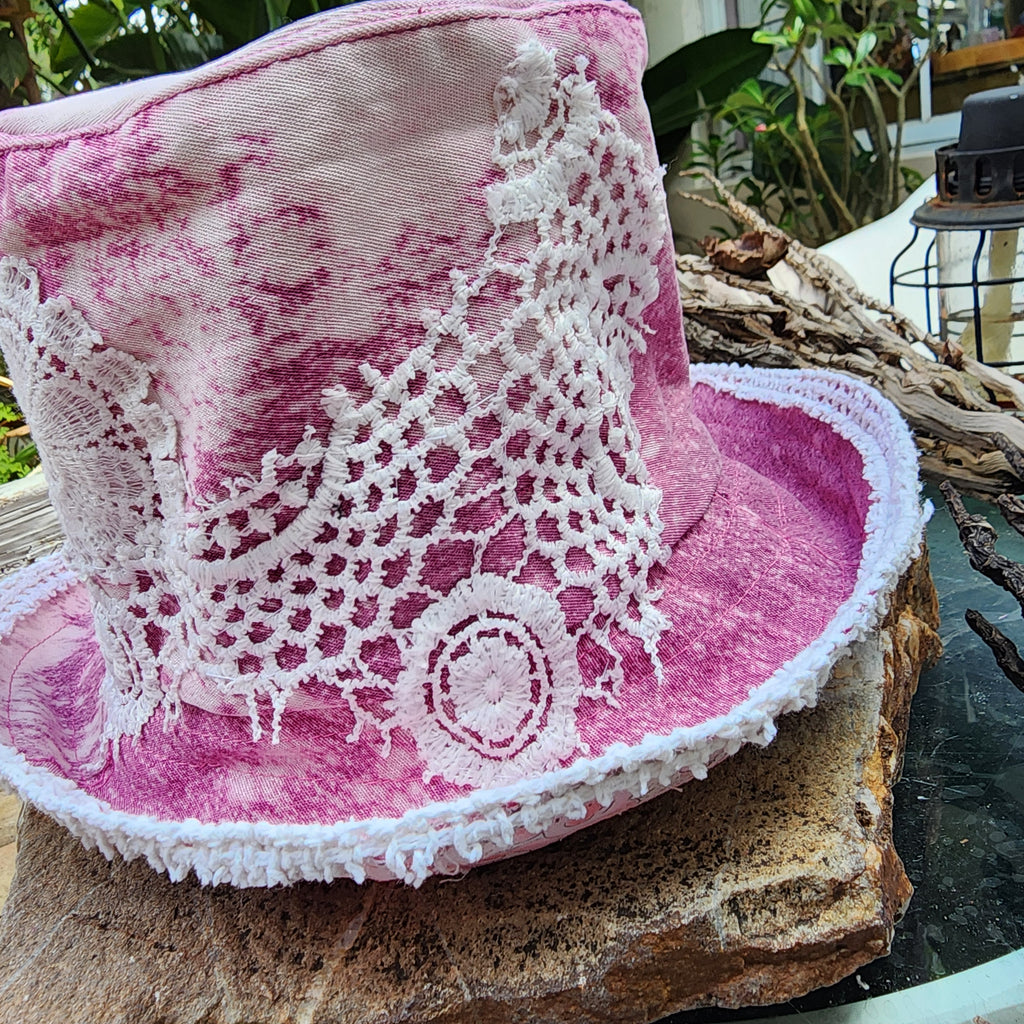 London Lace/ Concept Clothing Avngard Fashion Boro Techniques Hand-stitched Patchwork New Boho Top Hat Streetwear