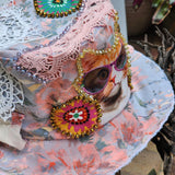 Epic Kat / Designer Hat Designer Hat Ripped Shabby Chic Patchwork Cat Floppy Top Hat Upcycled Recycled  Hand Stitched