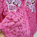 WHAT LOVE DO / Designer Top Funky Hot Pink Top Love Patchwork Upcycled Designer Lace Top  Bohemian Shabby Chic Blouse