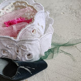 Can I call You Rose / Boho Rose Choker Flower Tie Brooch Clip Upcycled Jabot Magnolia Apple Blossom Upcycled Concept Store