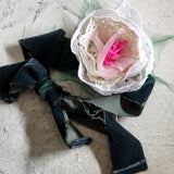 Can I call You Rose / Boho Rose Choker Flower Tie Brooch Clip Upcycled Jabot Magnolia Apple Blossom Upcycled Concept Store